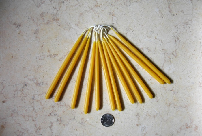 100% Pure Beeswax Menorah Candles