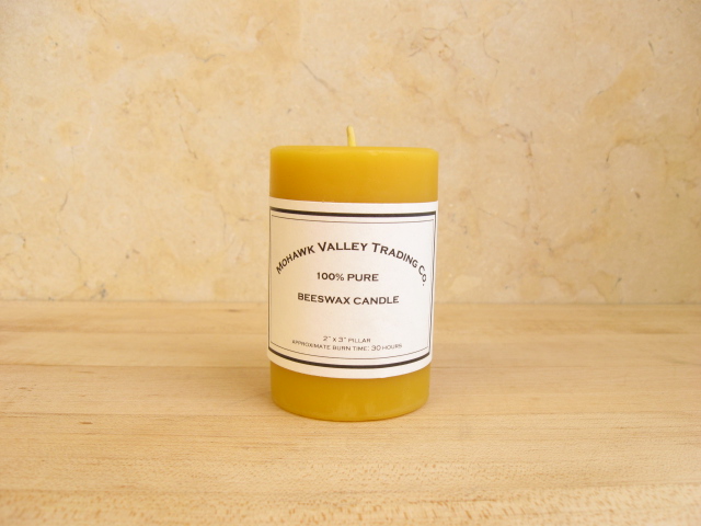 100% Pure Beeswax Pillar Candle - 2" X 3"