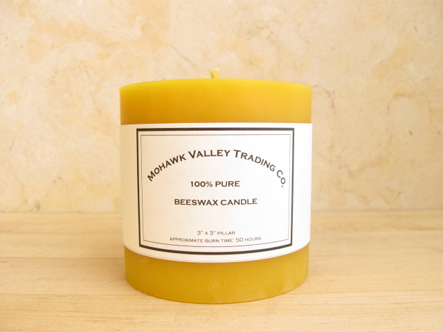 100% Pure Beeswax Pillar Candle - 3” X 3"