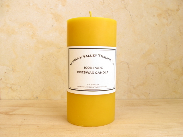 100% Pure Beeswax Pillar Candle - 3” X 6"