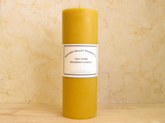 100% Pure Beeswax Pillar Candle - 3 X 9"